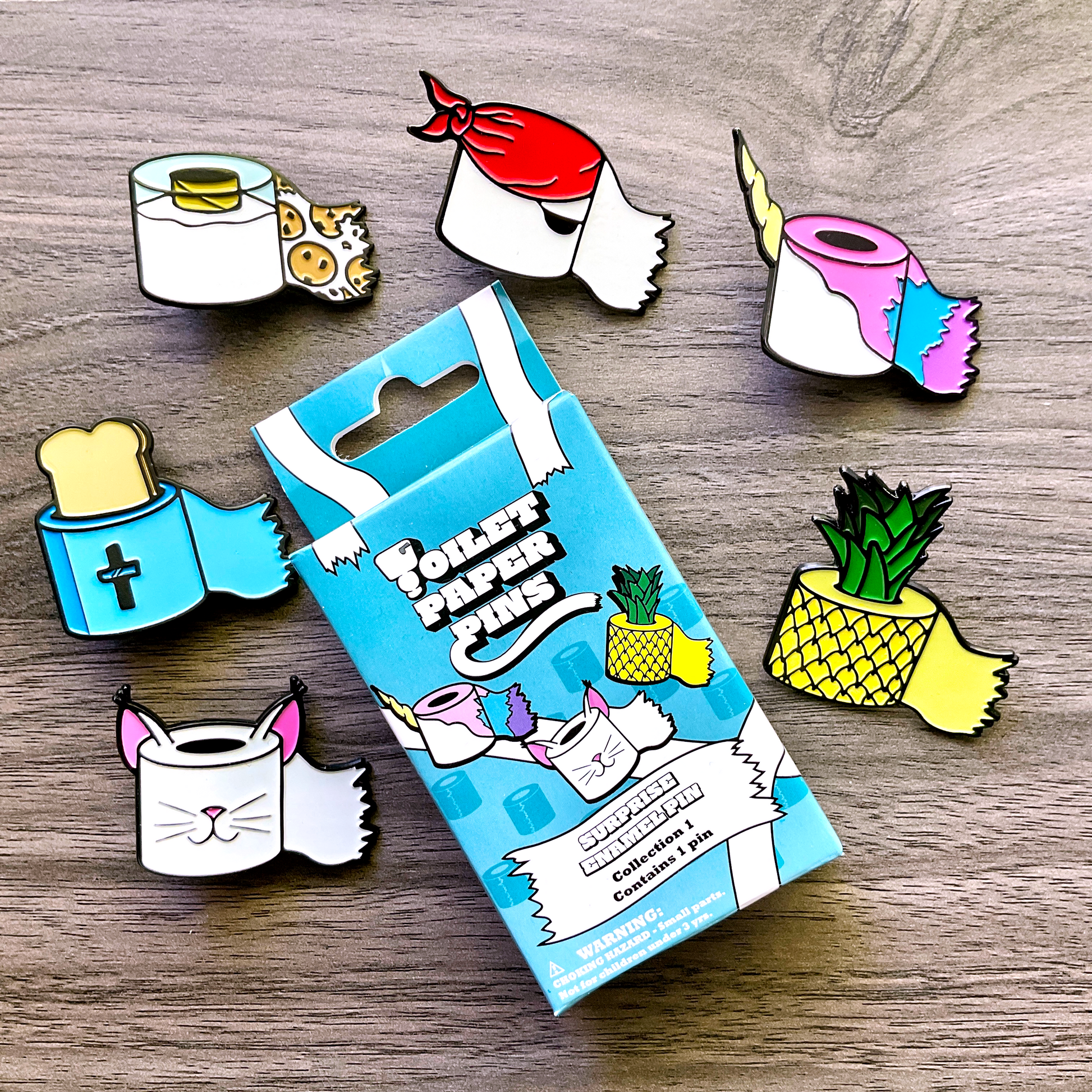 Toilet Paper Enamel Pin Blind Box image 0